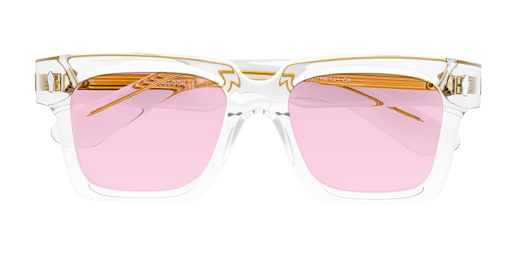 Folded Front of Phamn in Clear with Light Pink Tinted Lenses