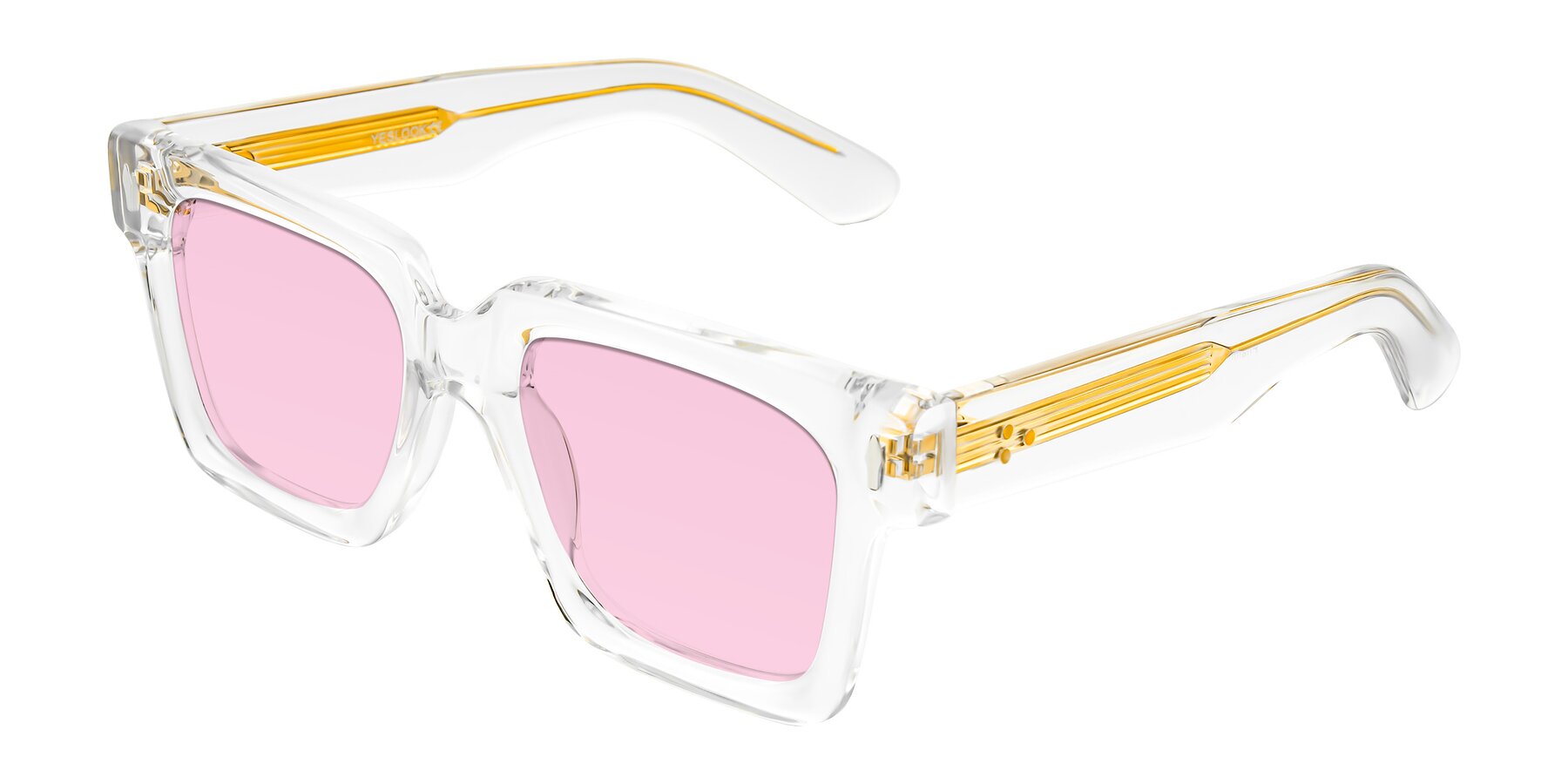Angle of Phamn in Clear with Light Pink Tinted Lenses