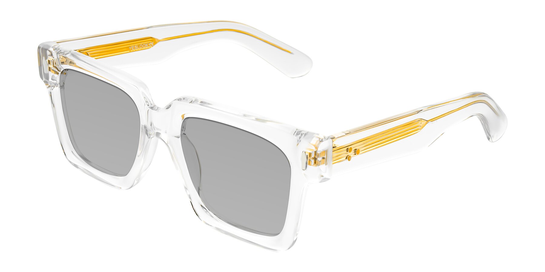 Angle of Phamn in Clear with Light Gray Tinted Lenses