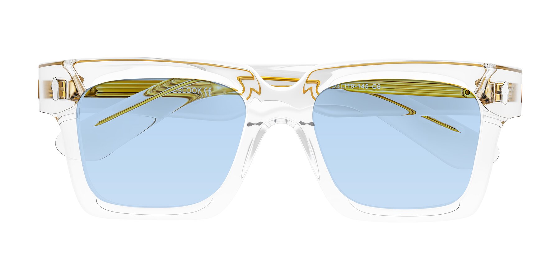 Folded Front of Phamn in Clear with Light Blue Tinted Lenses