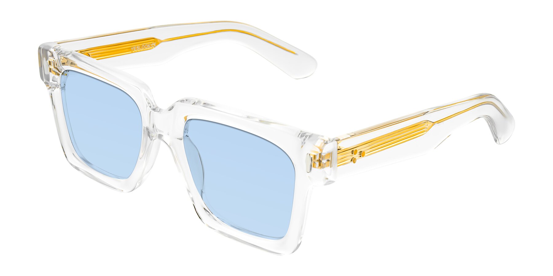 Angle of Phamn in Clear with Light Blue Tinted Lenses