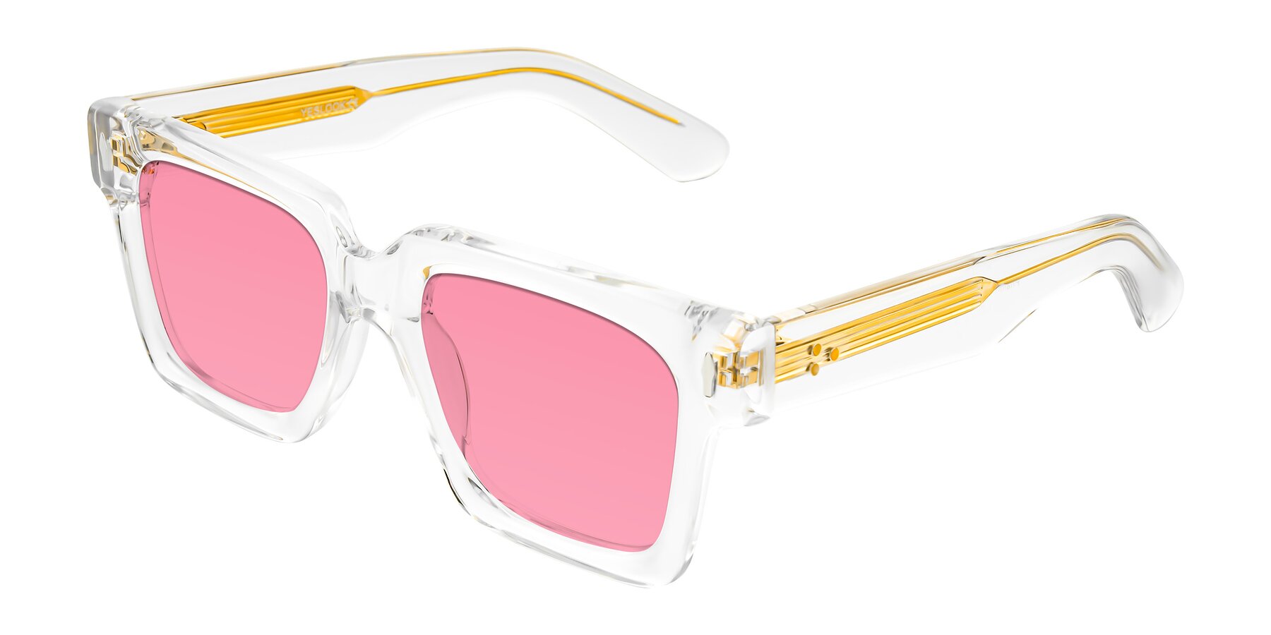 Angle of Phamn in Clear with Pink Tinted Lenses