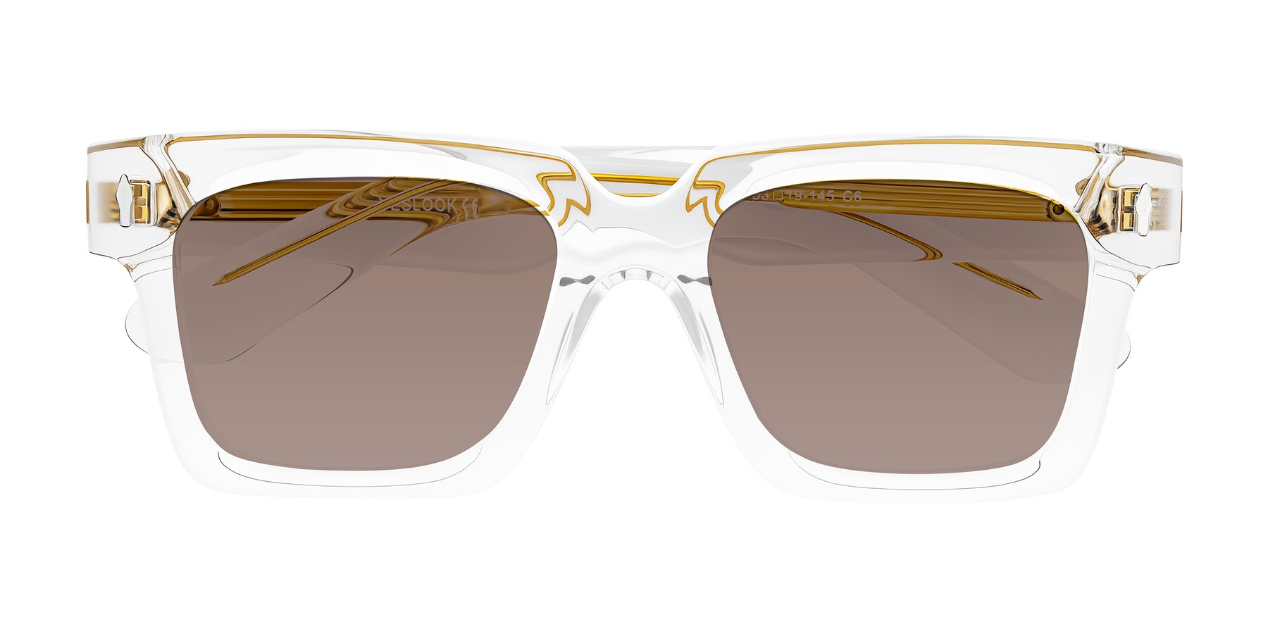 Folded Front of Phamn in Clear with Medium Brown Tinted Lenses