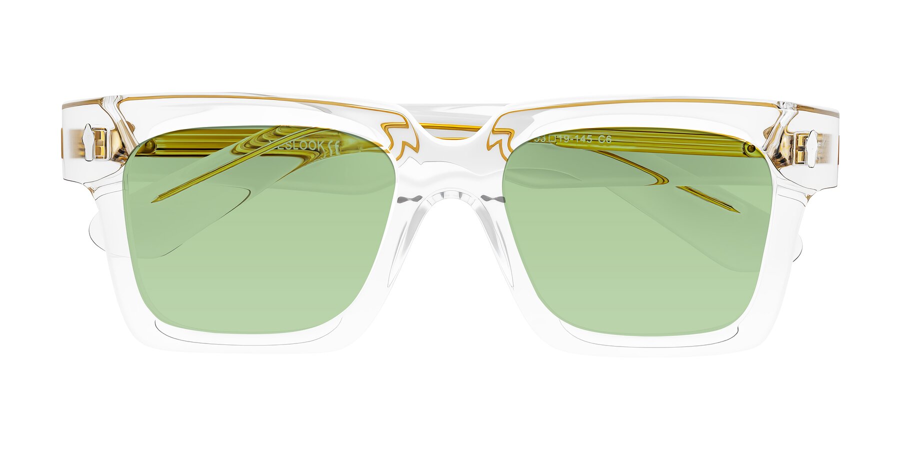 Folded Front of Phamn in Clear with Medium Green Tinted Lenses