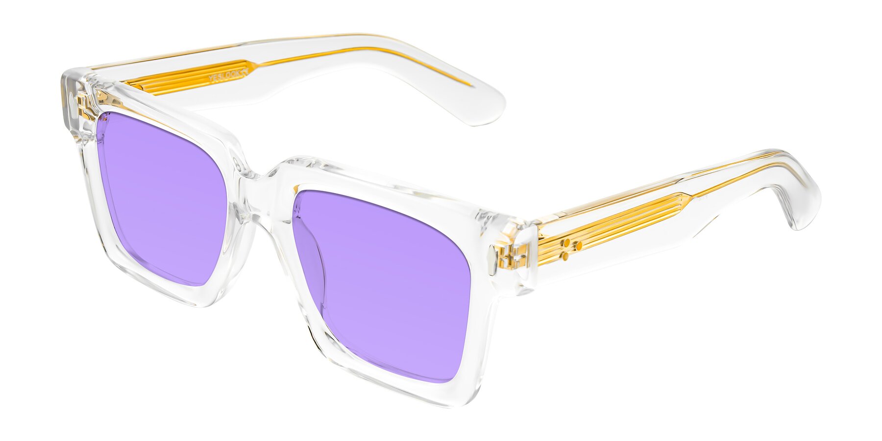 Angle of Phamn in Clear with Medium Purple Tinted Lenses