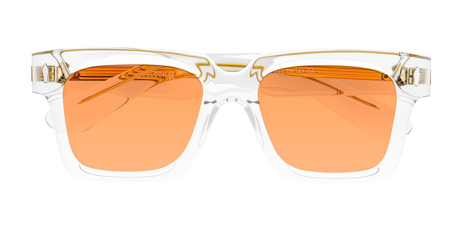 Folded Front of Phamn in Clear with Medium Orange Tinted Lenses