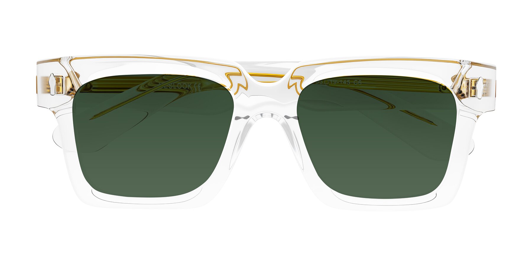 Folded Front of Phamn in Clear with Green Tinted Lenses