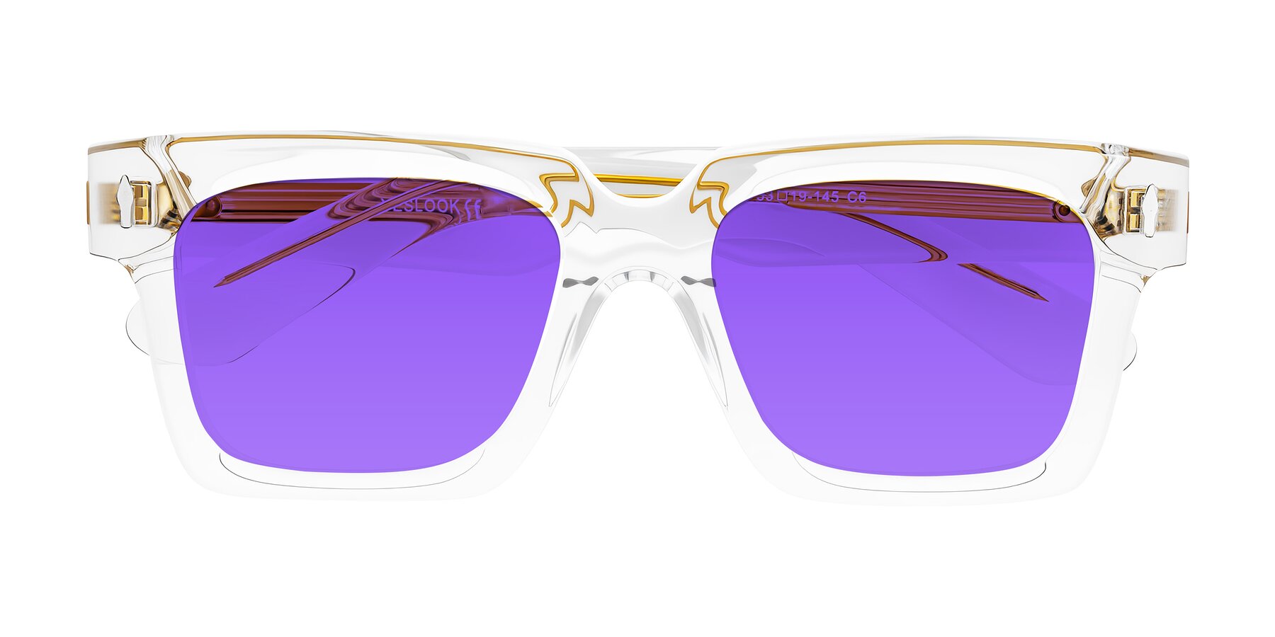 Folded Front of Phamn in Clear with Purple Tinted Lenses