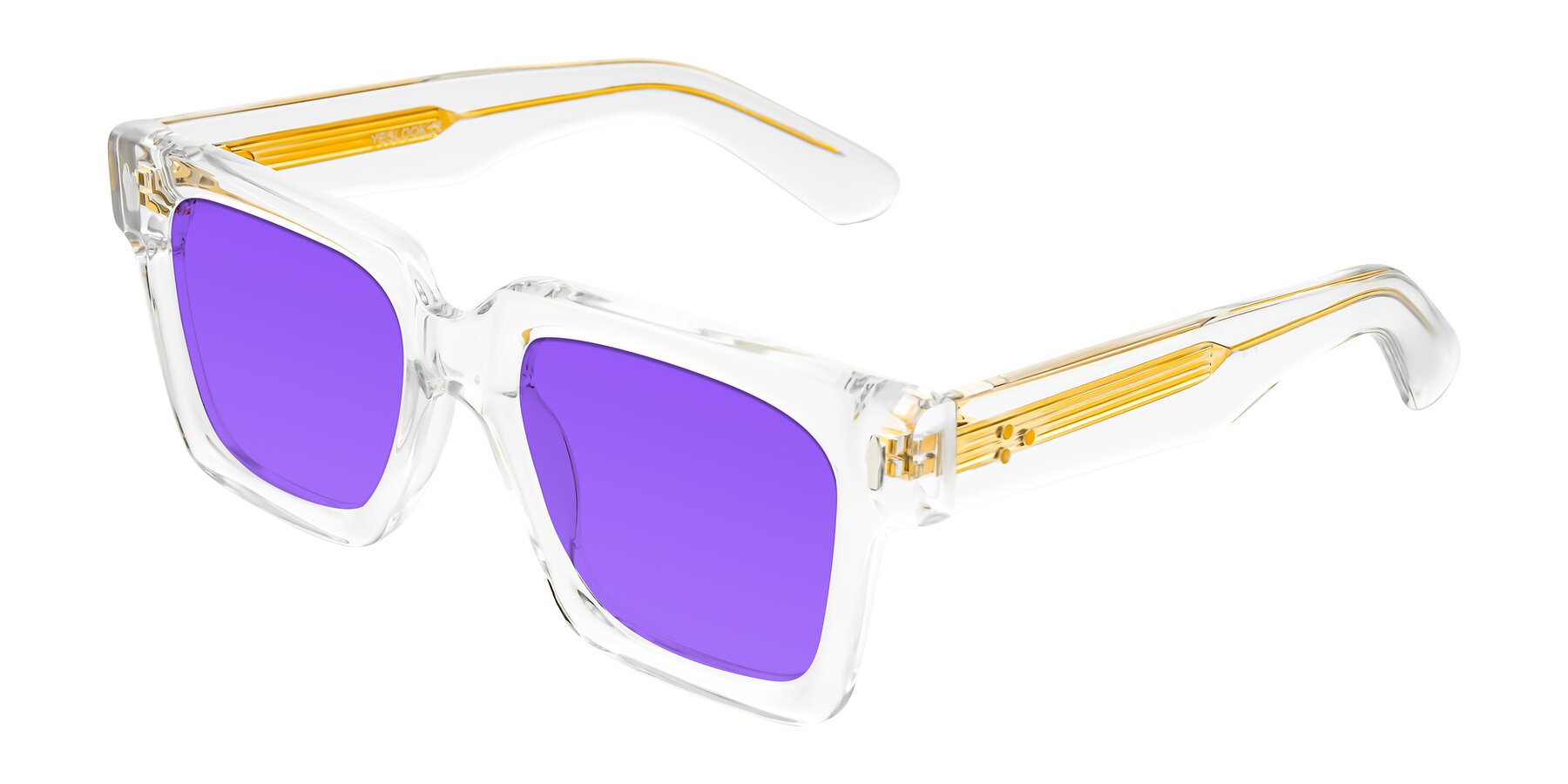Angle of Phamn in Clear with Purple Tinted Lenses