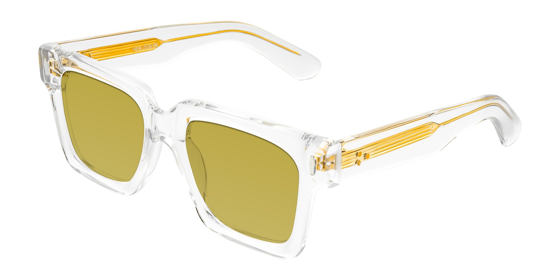 Angle of Phamn in Clear with Champagne Tinted Lenses