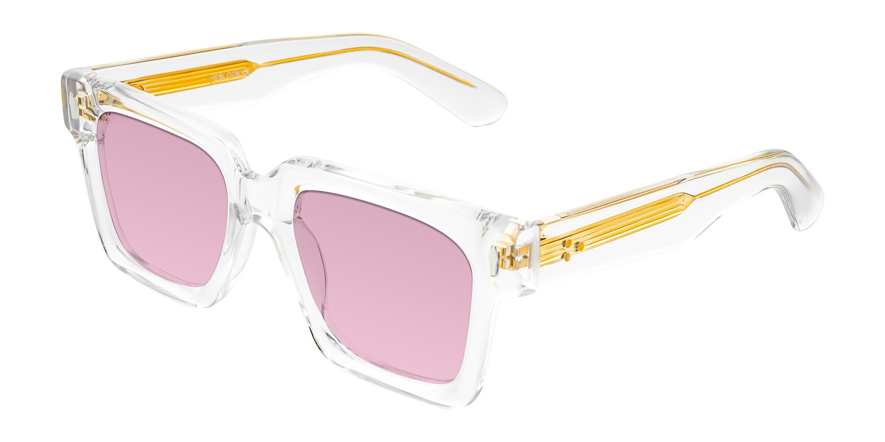 Angle of Phamn in Clear with Light Wine Tinted Lenses