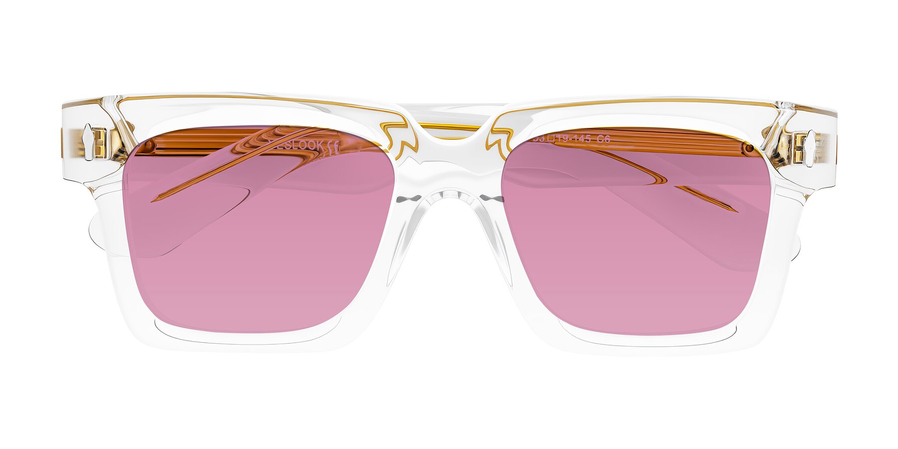 Folded Front of Phamn in Clear with Medium Wine Tinted Lenses
