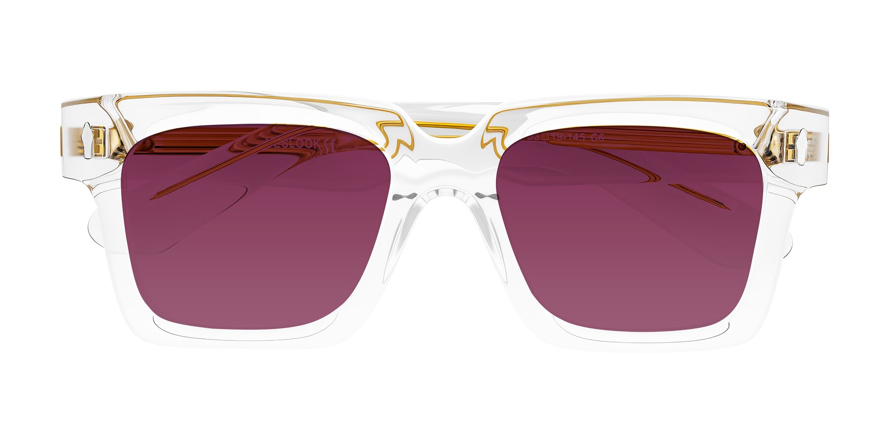 Folded Front of Phamn in Clear with Wine Tinted Lenses