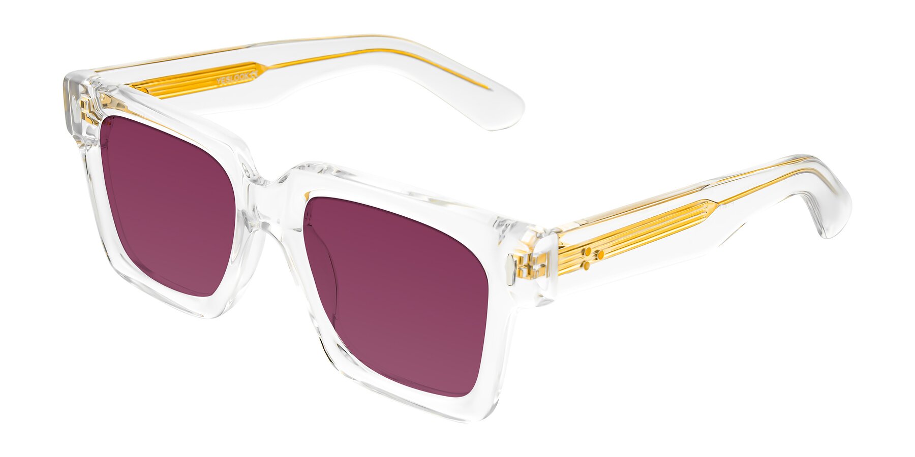 Angle of Phamn in Clear with Wine Tinted Lenses
