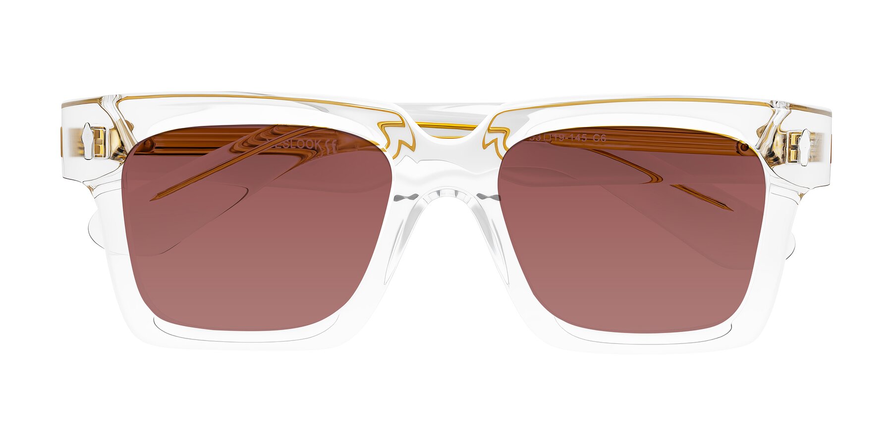 Folded Front of Phamn in Clear with Garnet Tinted Lenses