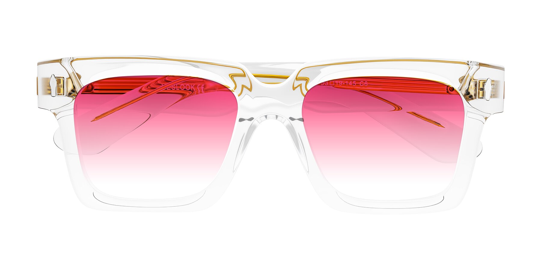 Folded Front of Phamn in Clear with Pink Gradient Lenses
