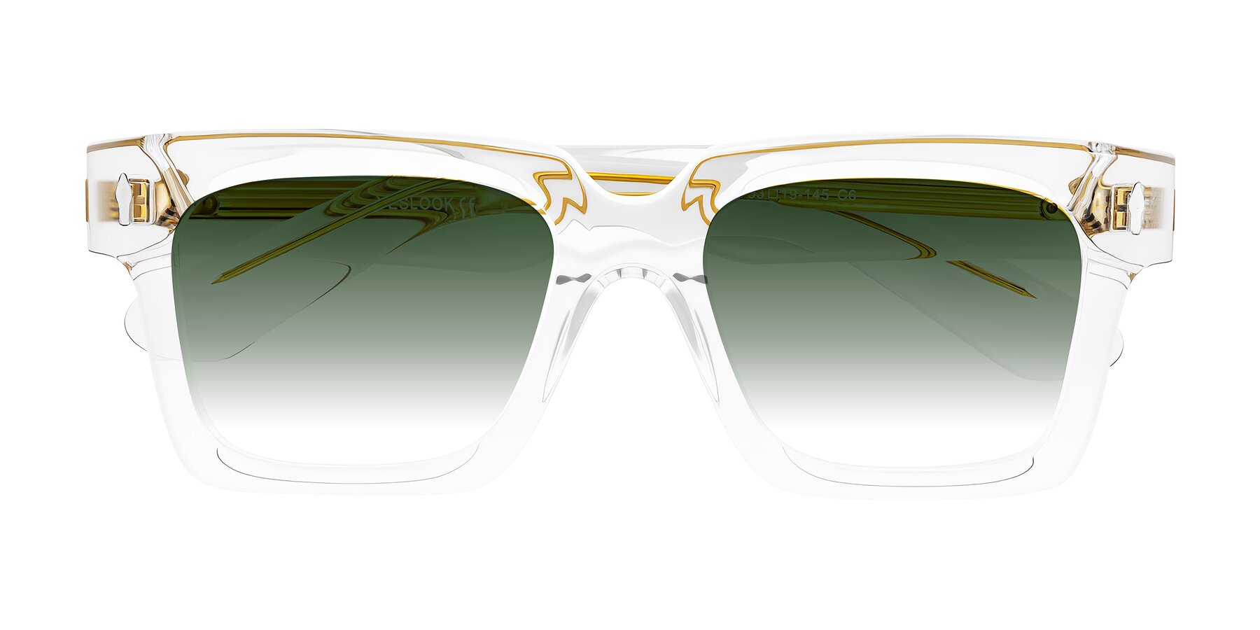 Folded Front of Phamn in Clear with Green Gradient Lenses