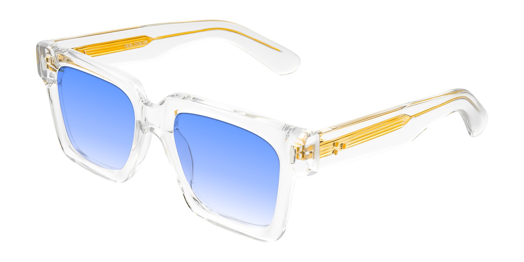 Angle of Phamn in Clear with Blue Gradient Lenses