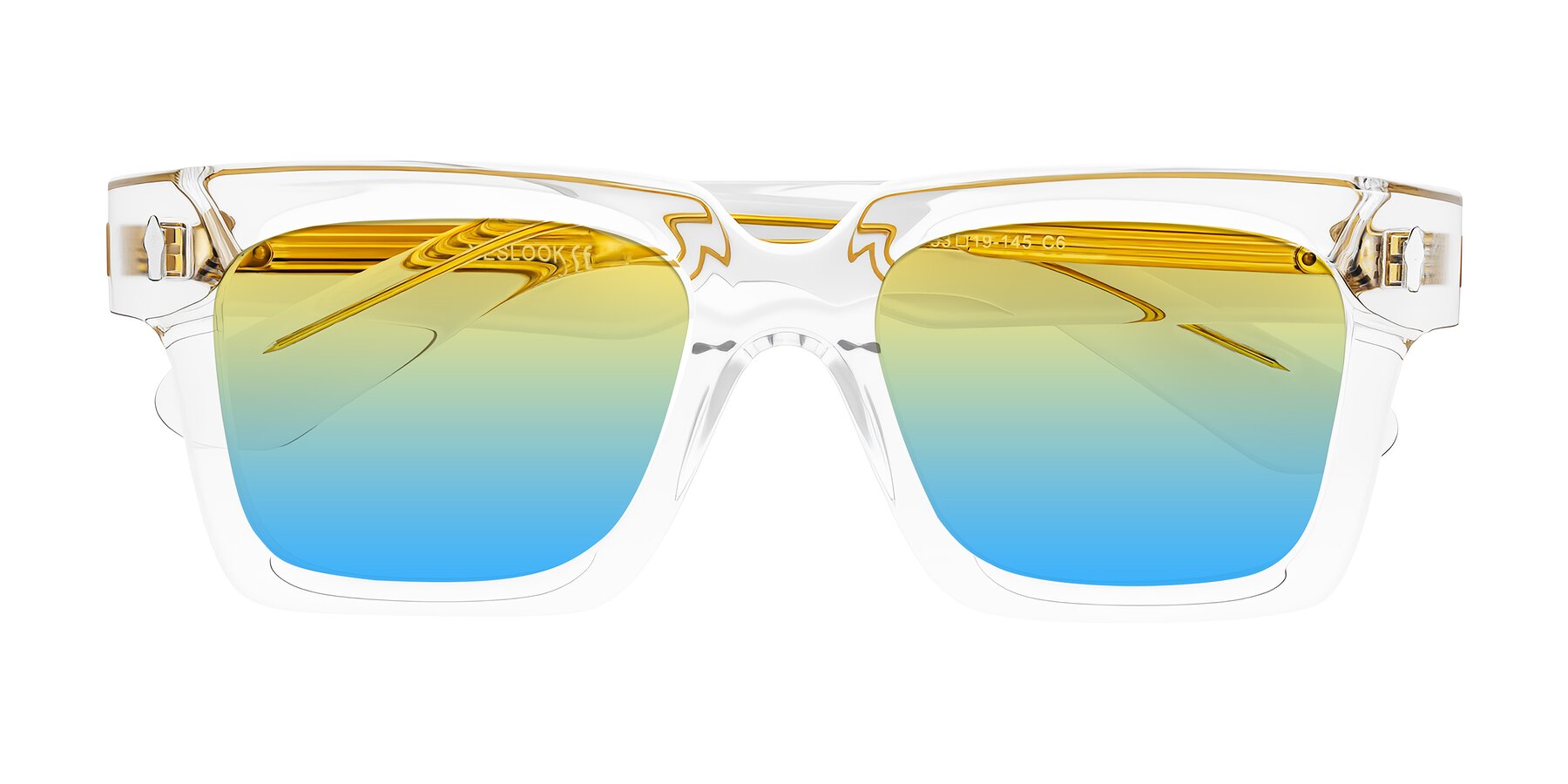 Folded Front of Phamn in Clear with Yellow / Blue Gradient Lenses