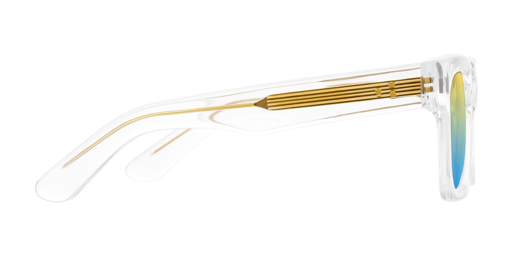 Side of Phamn in Clear with Yellow / Blue Gradient Lenses
