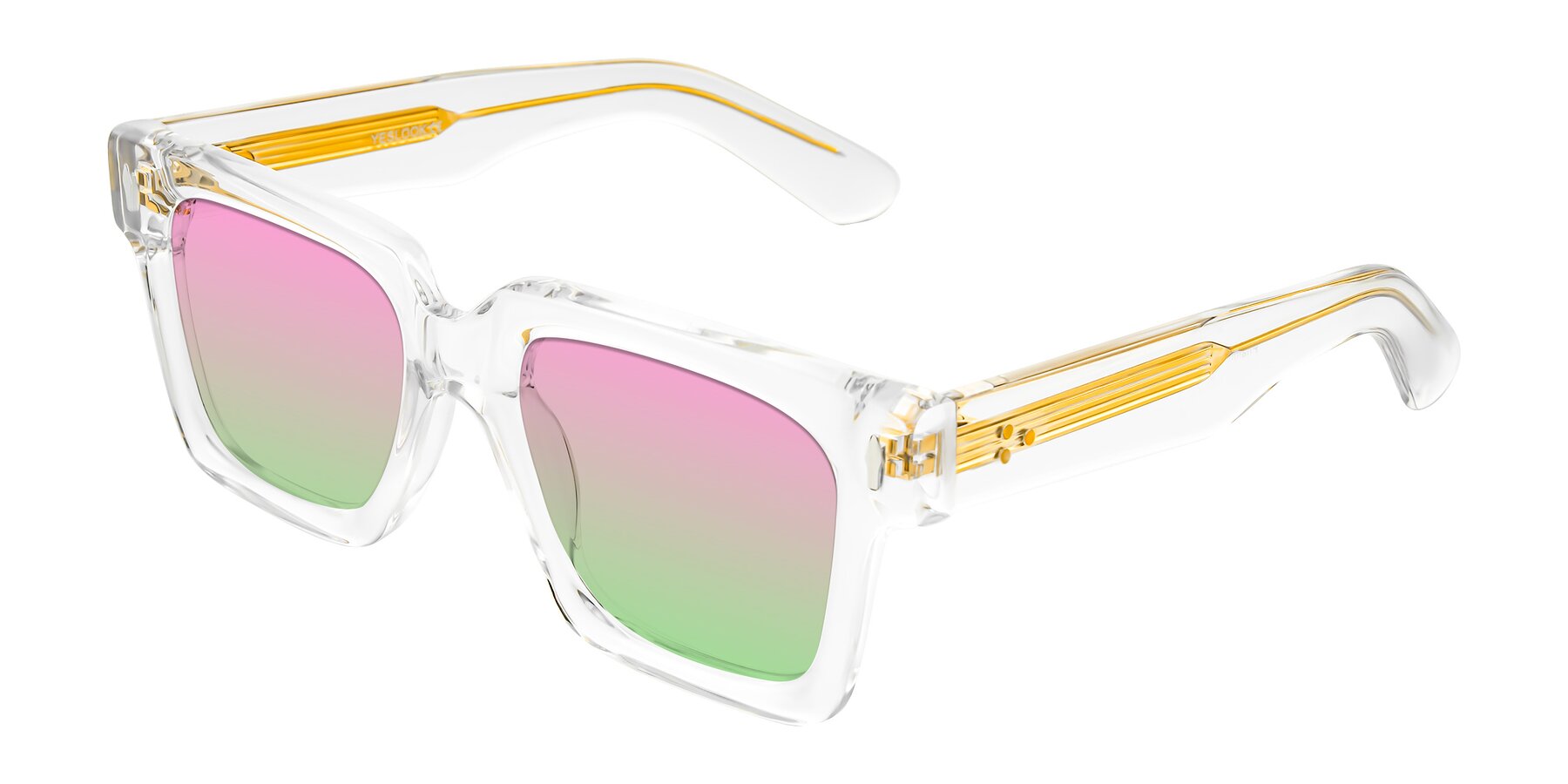 Angle of Phamn in Clear with Pink / Green Gradient Lenses