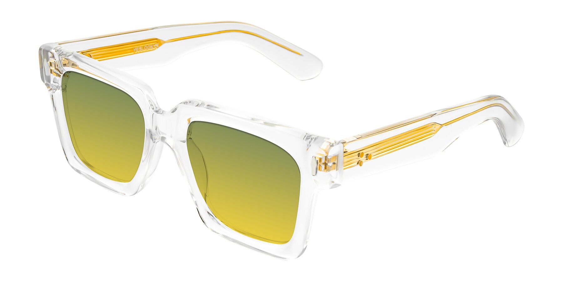 Angle of Phamn in Clear with Green / Yellow Gradient Lenses
