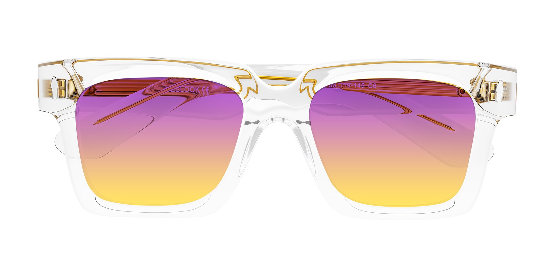 Folded Front of Phamn in Clear with Purple / Yellow Gradient Lenses