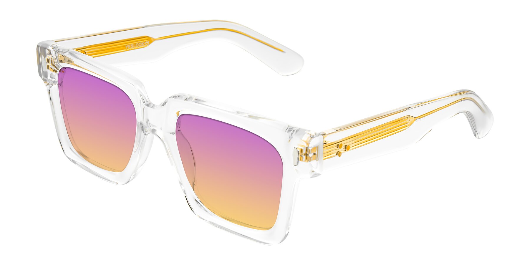 Angle of Phamn in Clear with Purple / Yellow Gradient Lenses