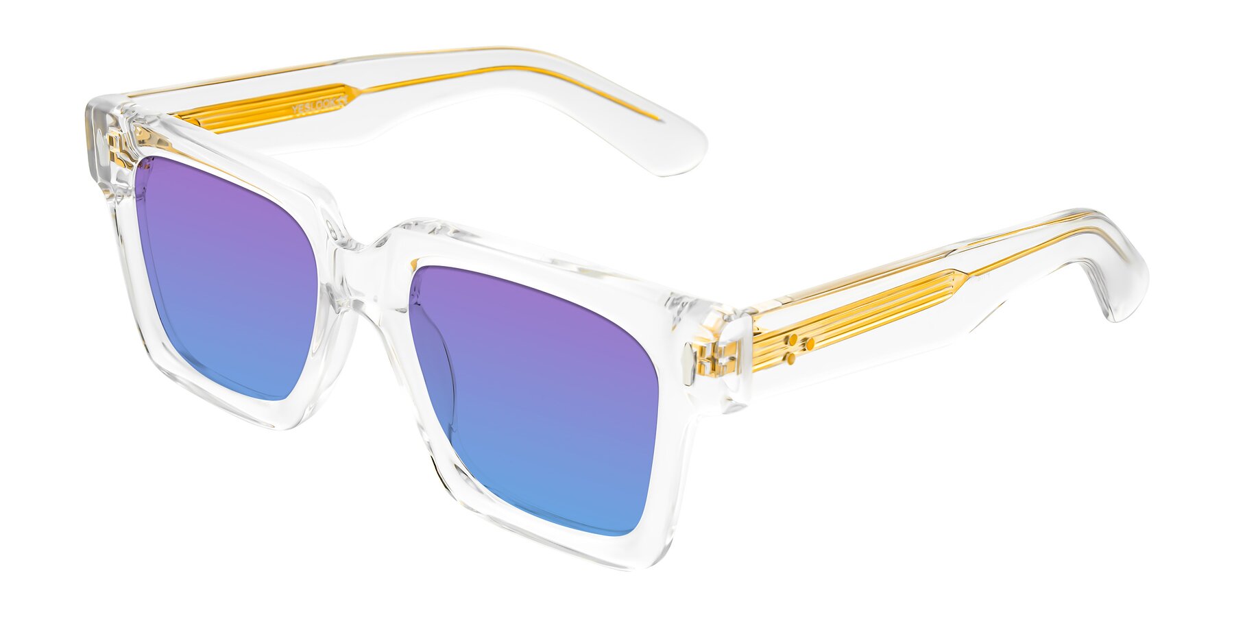 Angle of Phamn in Clear with Purple / Blue Gradient Lenses