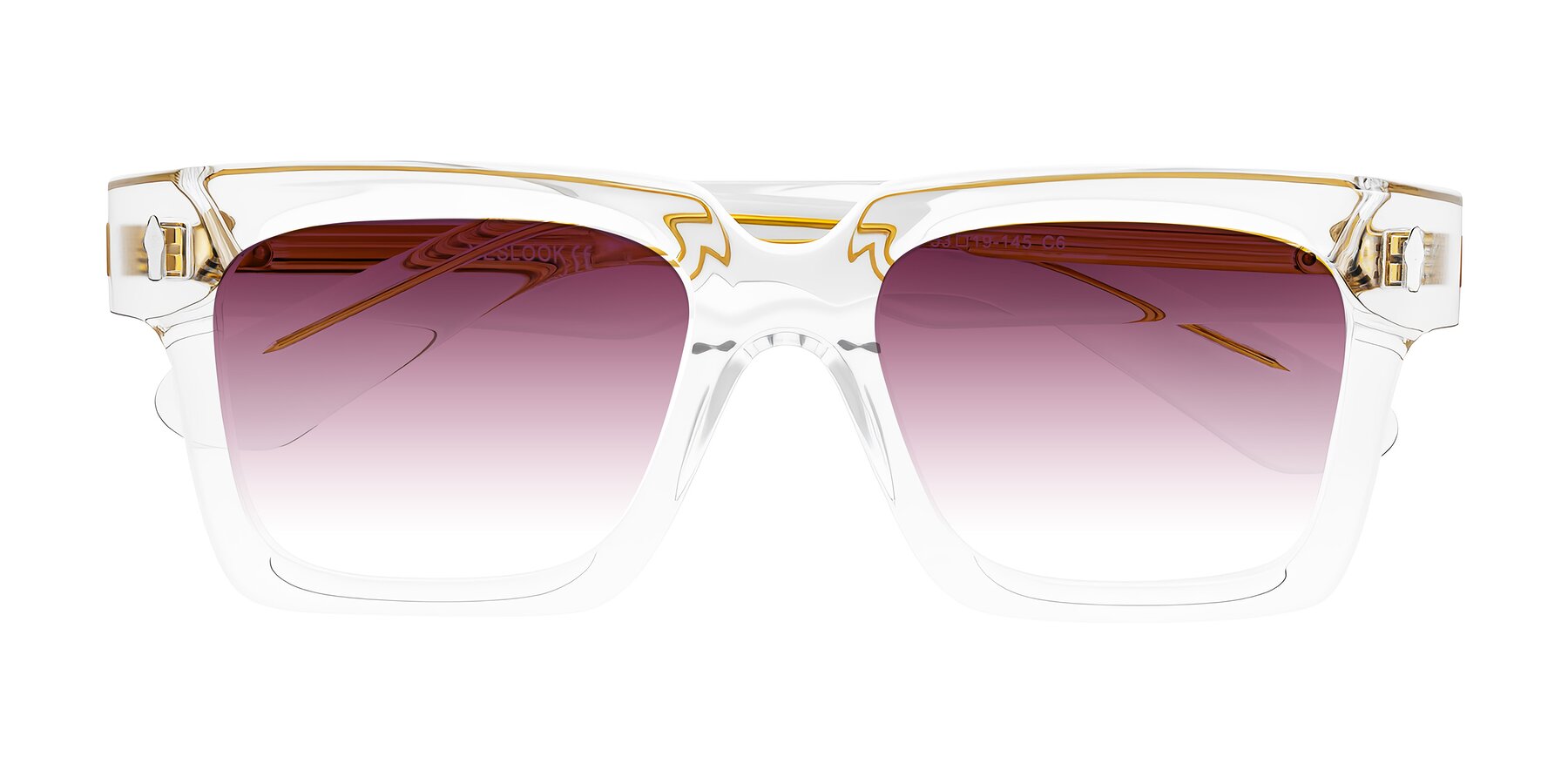 Folded Front of Phamn in Clear with Wine Gradient Lenses