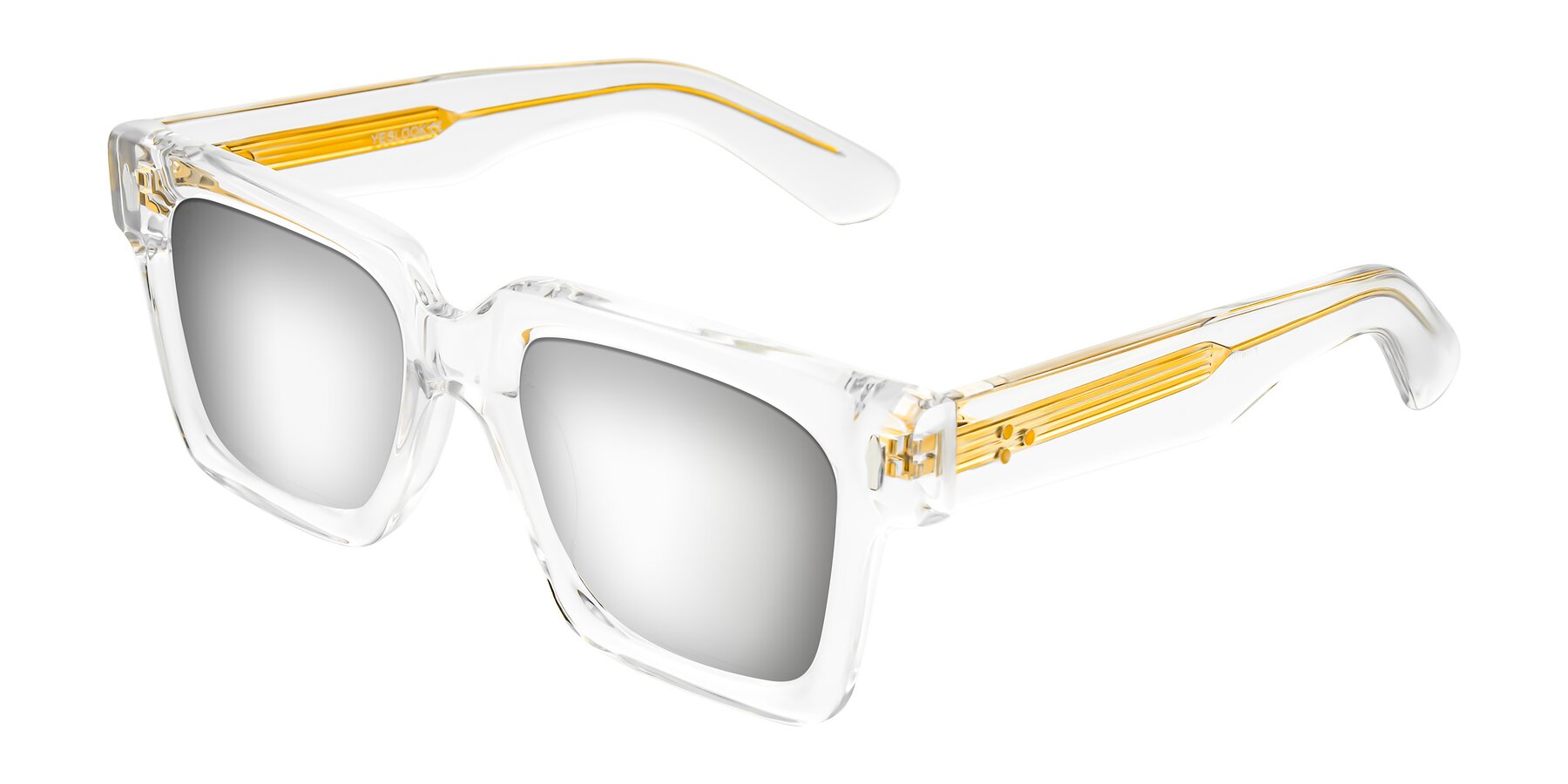 Angle of Phamn in Clear with Silver Mirrored Lenses