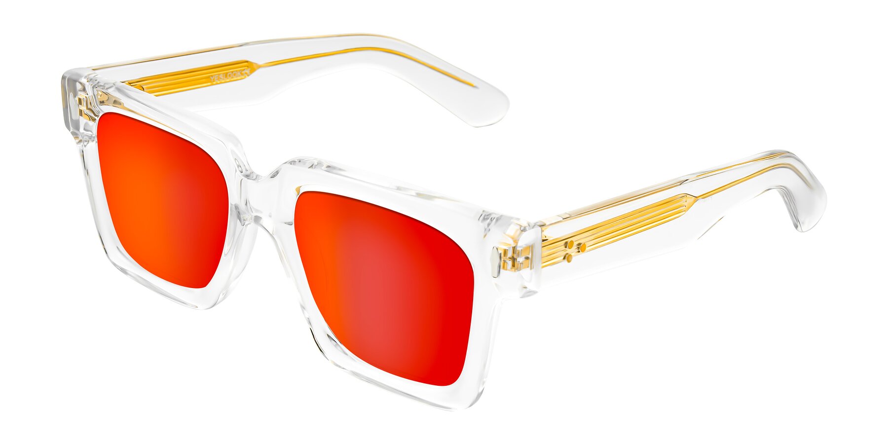 Angle of Phamn in Clear with Red Gold Mirrored Lenses