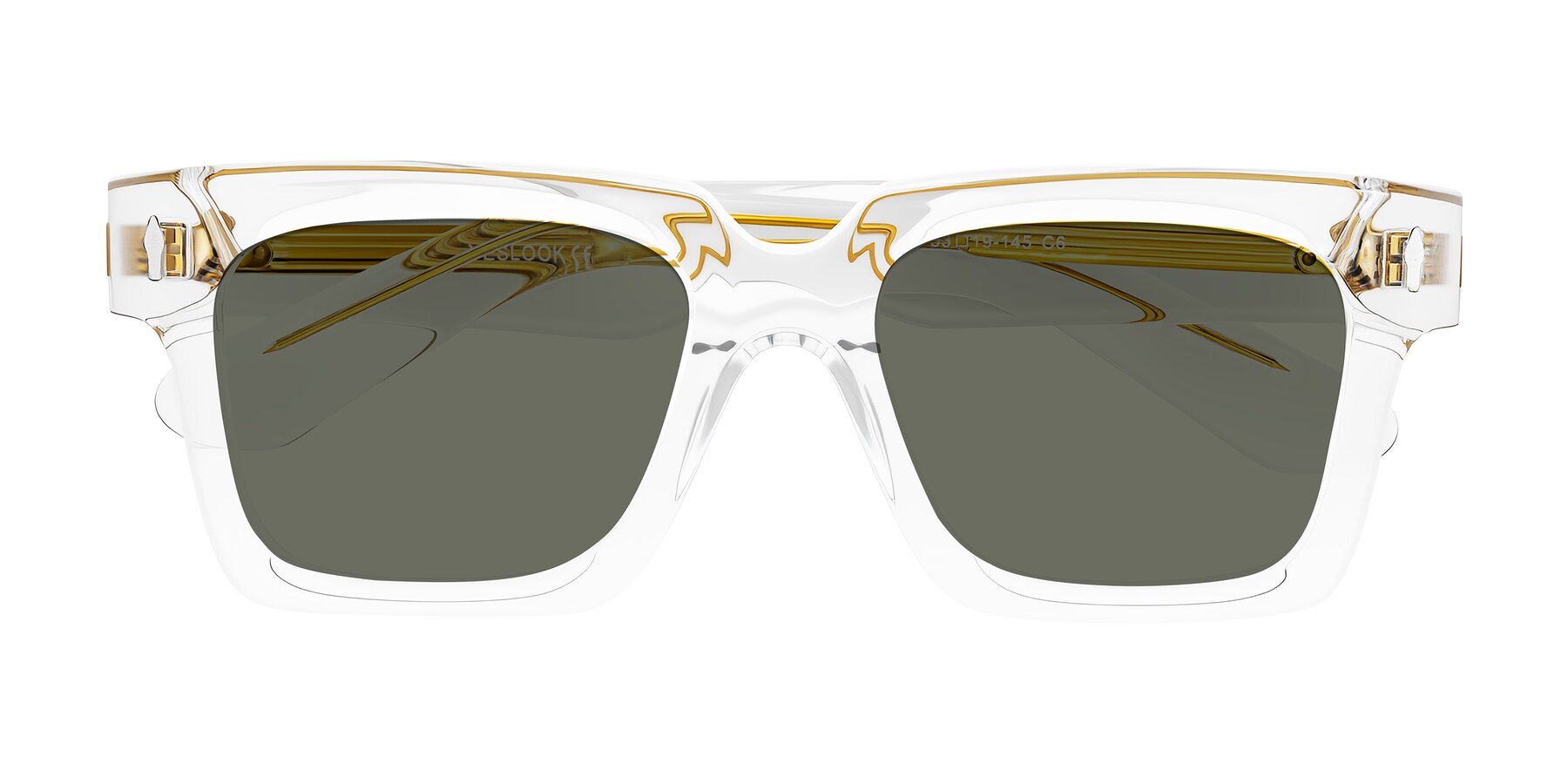 Folded Front of Phamn in Clear with Gray Polarized Lenses