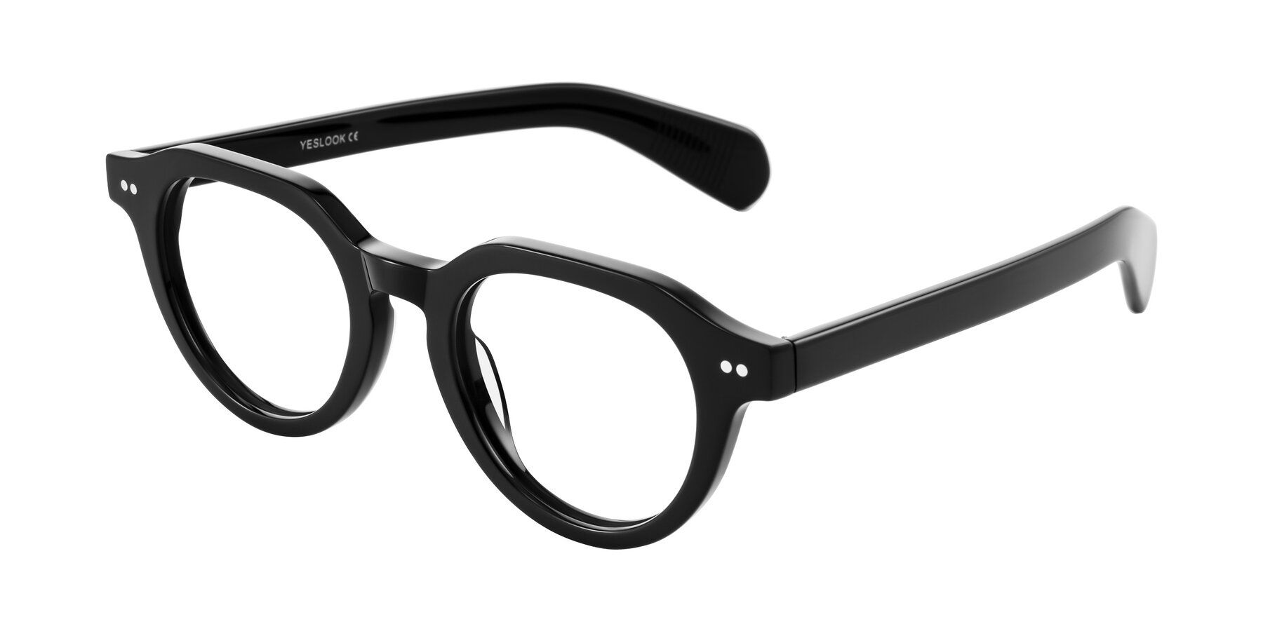 Angle of Rohamn in Black with Clear Blue Light Blocking Lenses