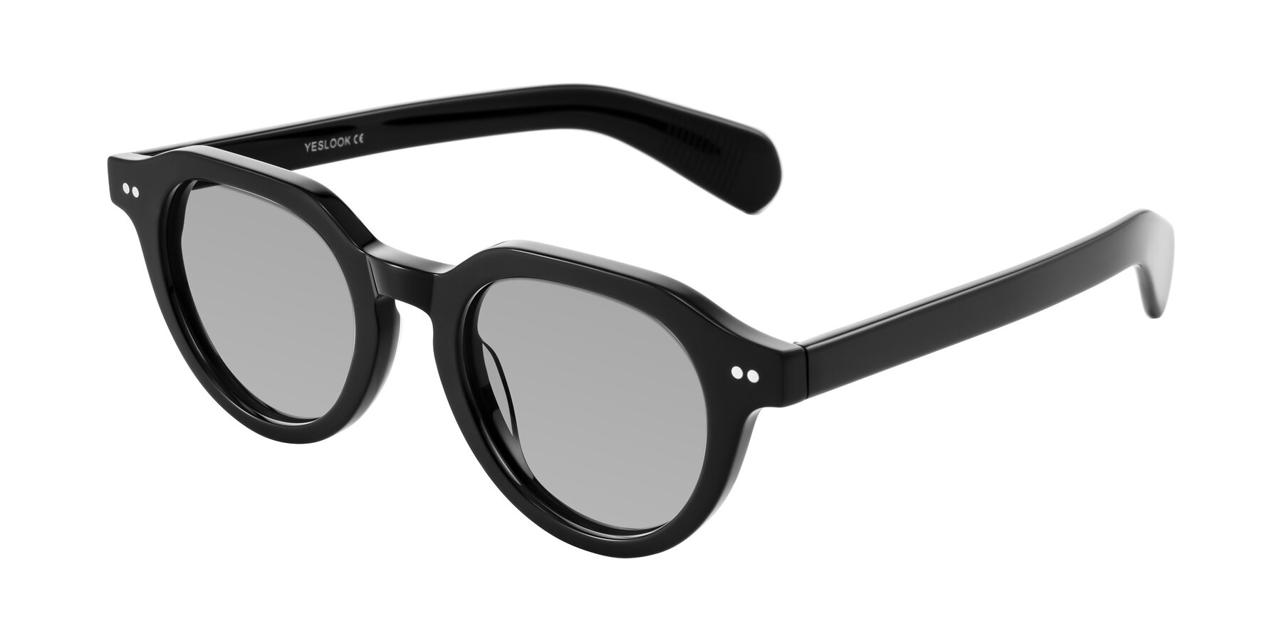 Angle of Rohamn in Black with Light Gray Tinted Lenses