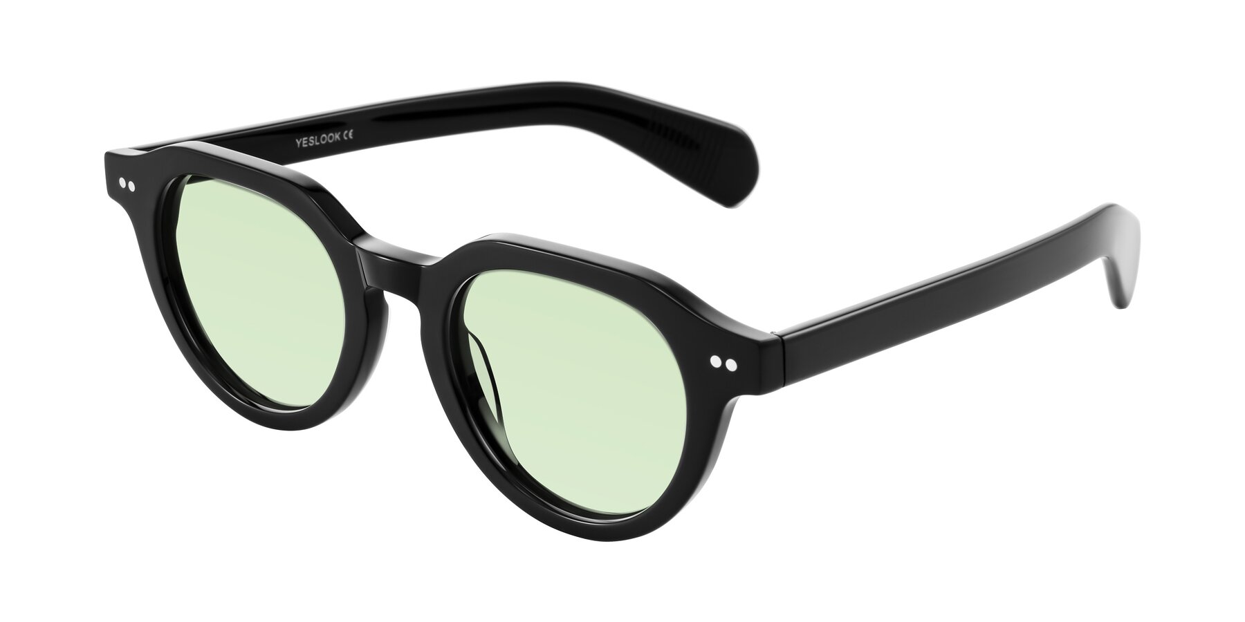 Angle of Rohamn in Black with Light Green Tinted Lenses