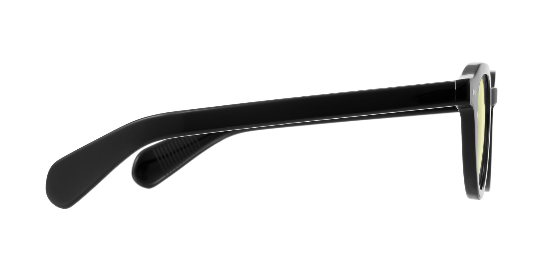 Side of Rohamn in Black with Light Yellow Tinted Lenses