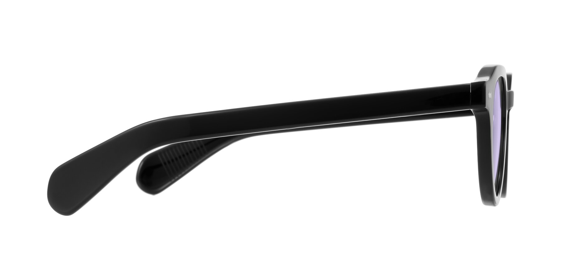 Side of Rohamn in Black with Light Purple Tinted Lenses