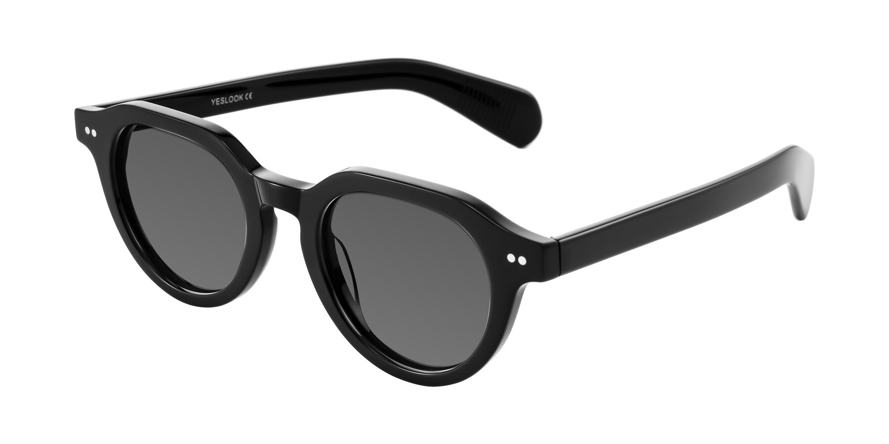 Angle of Rohamn in Black with Medium Gray Tinted Lenses