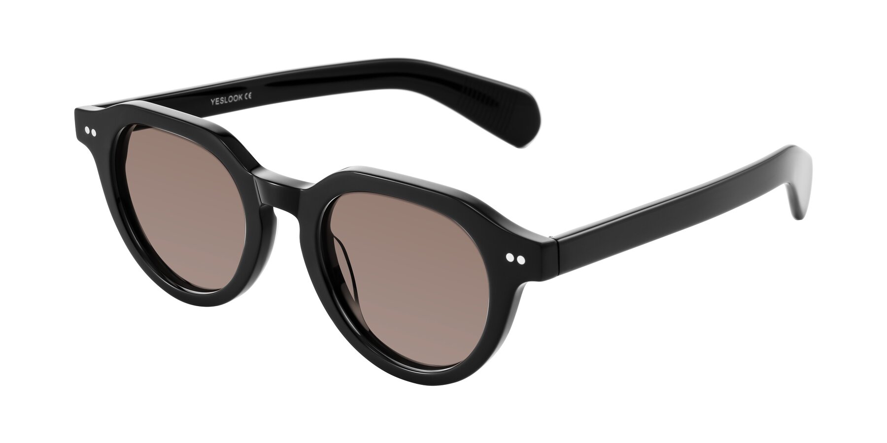 Angle of Rohamn in Black with Medium Brown Tinted Lenses