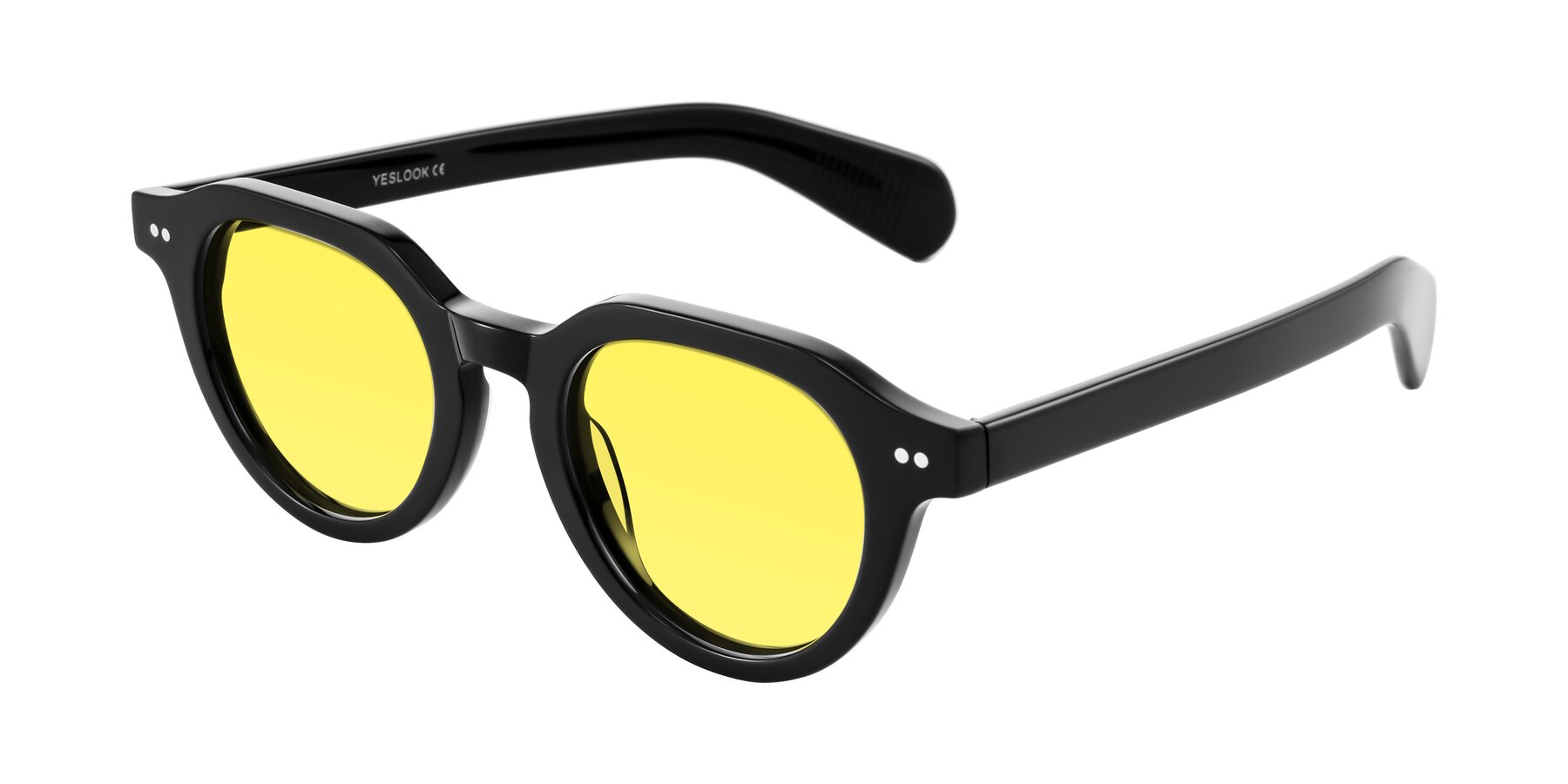 Angle of Rohamn in Black with Medium Yellow Tinted Lenses