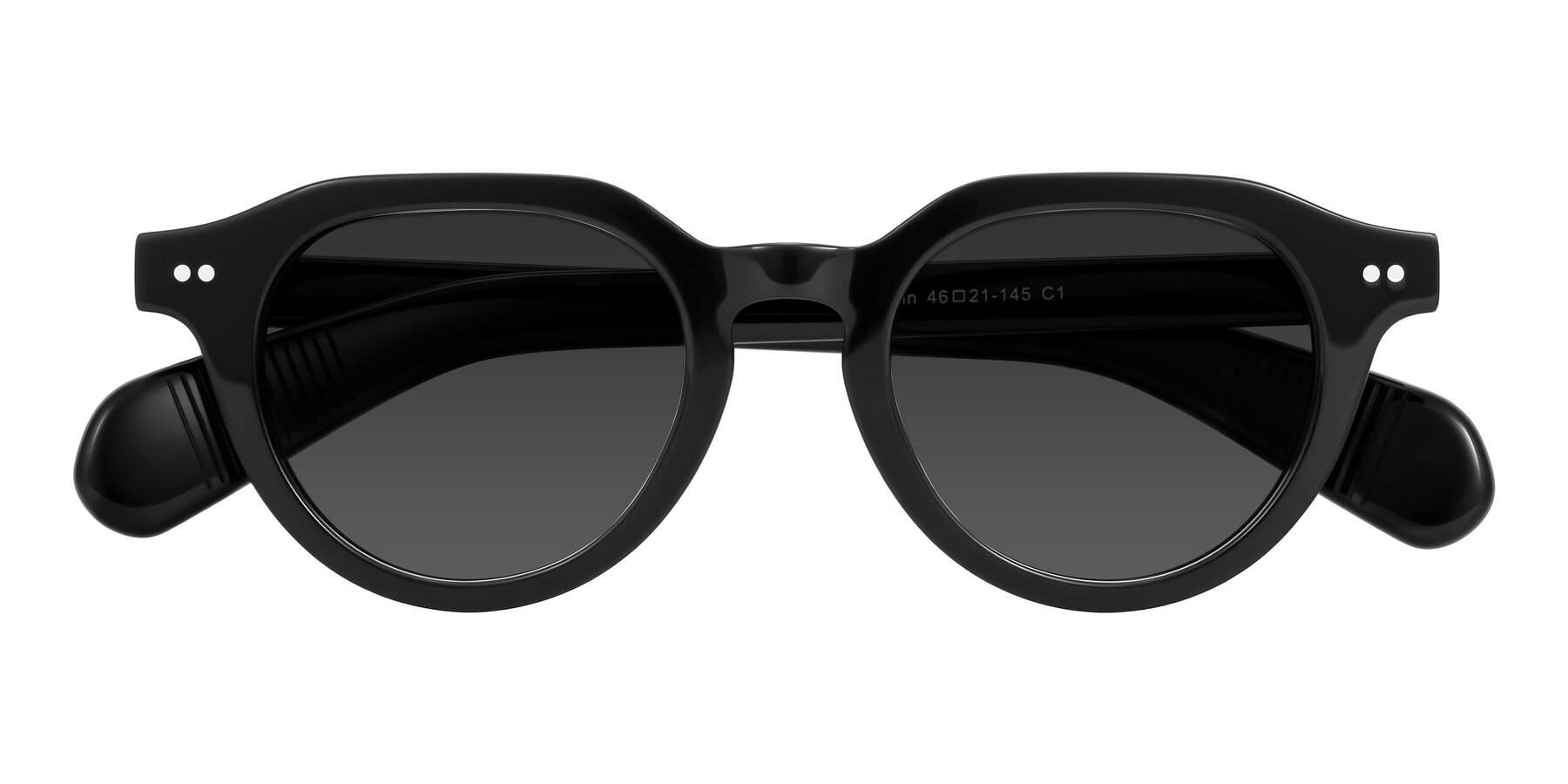 Folded Front of Rohamn in Black with Gray Tinted Lenses