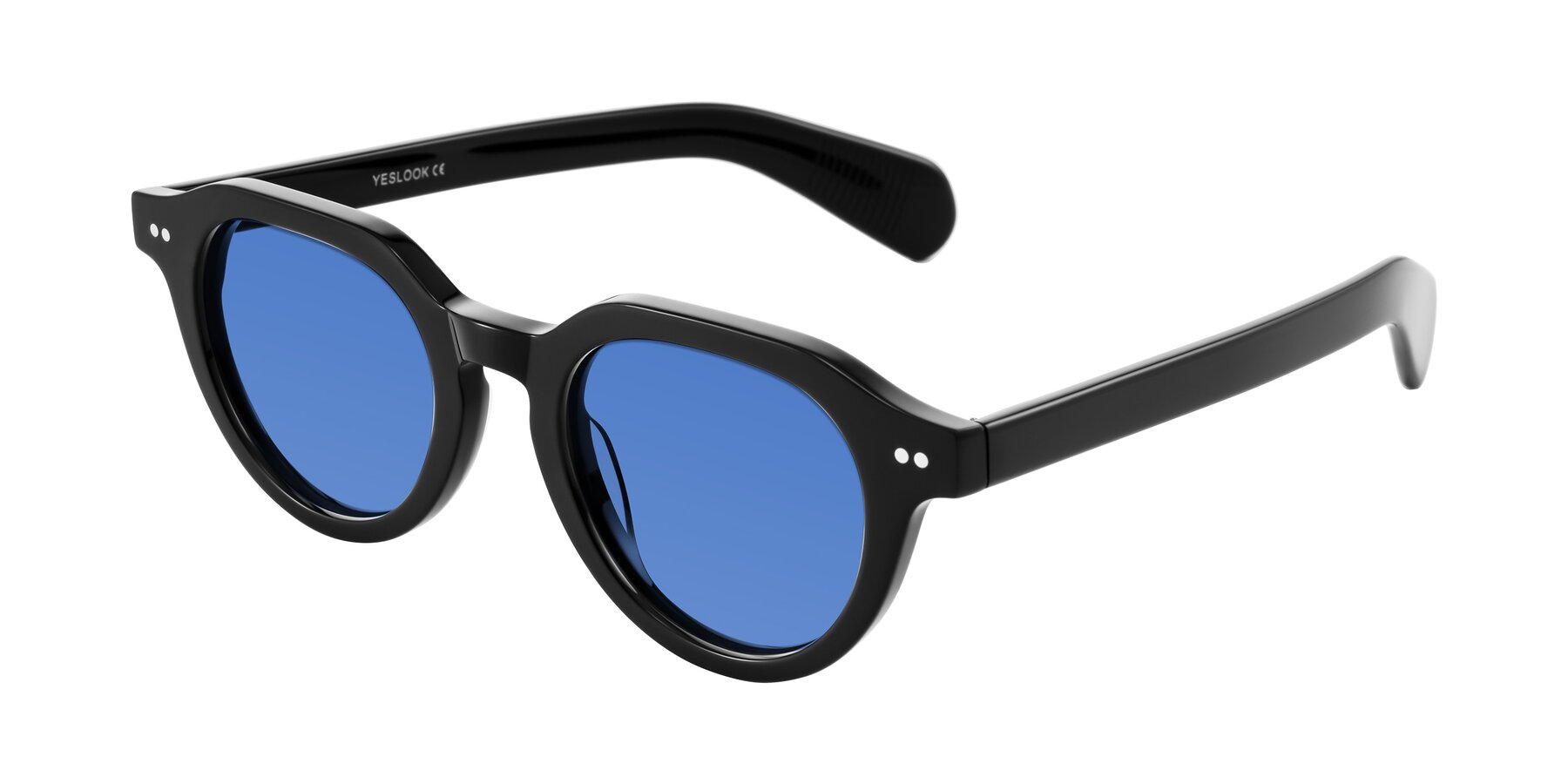 Angle of Rohamn in Black with Blue Tinted Lenses