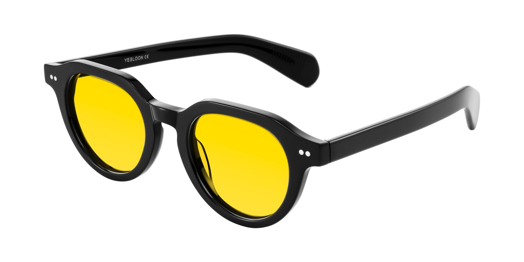 Angle of Rohamn in Black with Yellow Tinted Lenses