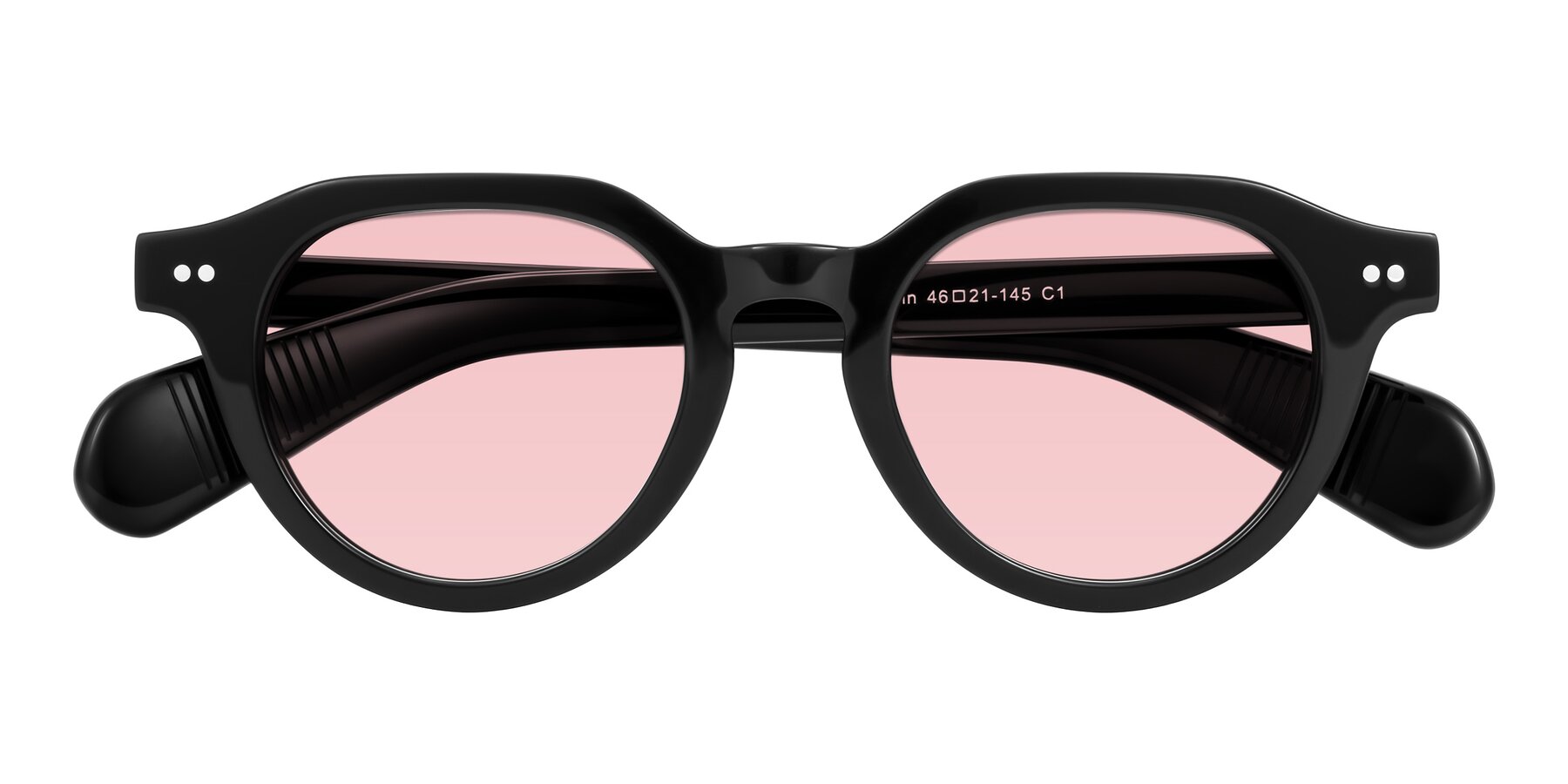 Folded Front of Rohamn in Black with Light Garnet Tinted Lenses