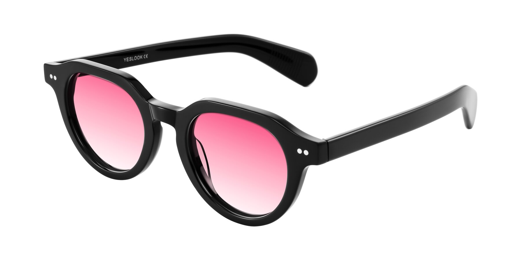 Angle of Rohamn in Black with Pink Gradient Lenses