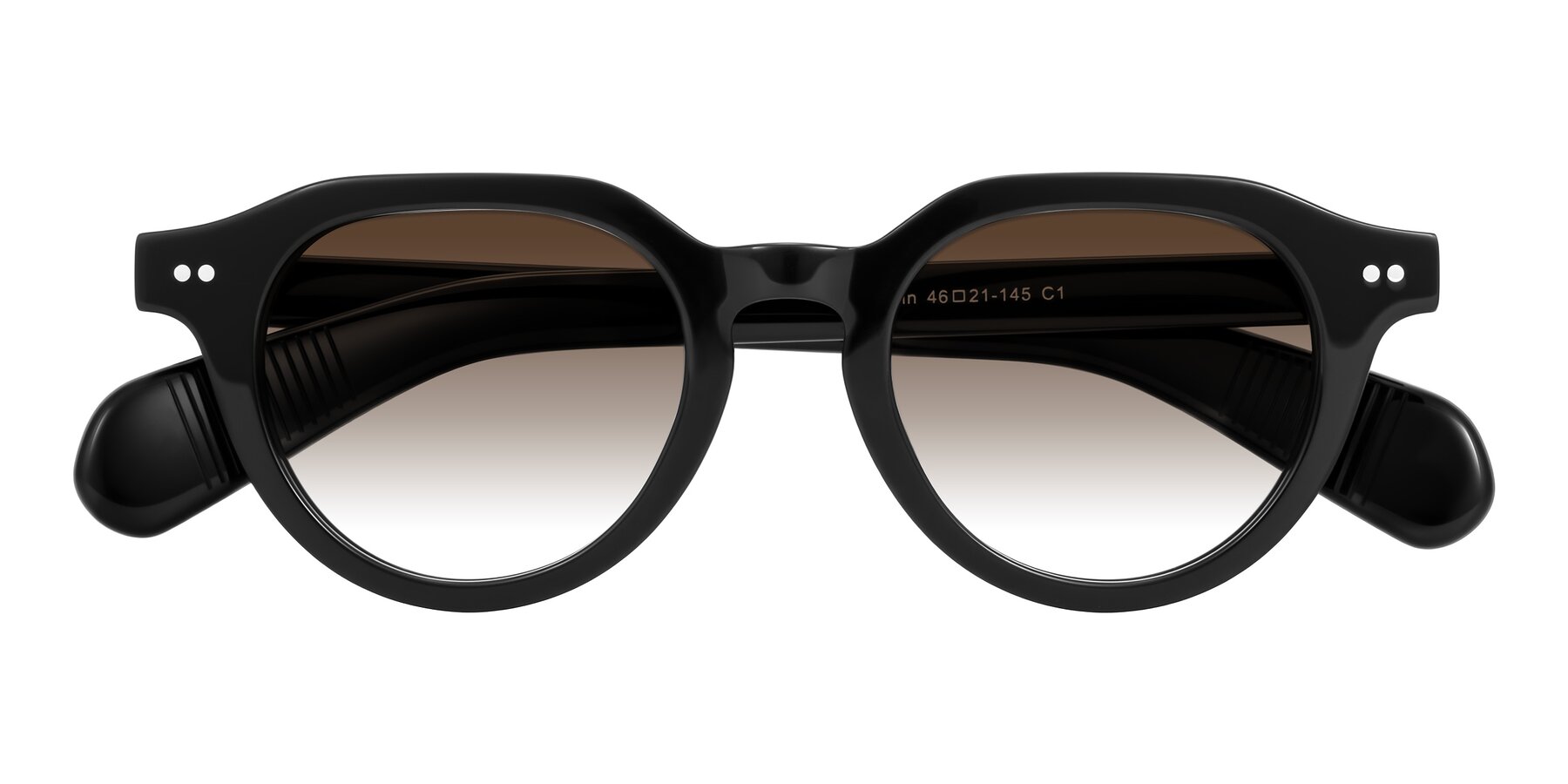 Folded Front of Rohamn in Black with Brown Gradient Lenses