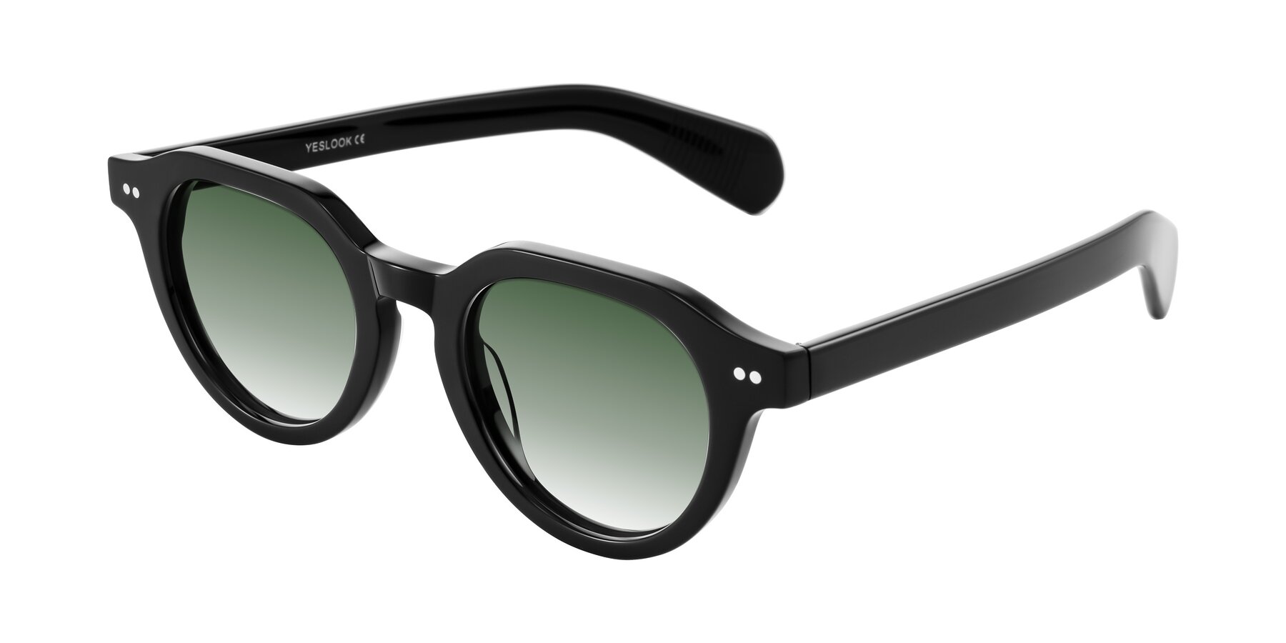 Angle of Rohamn in Black with Green Gradient Lenses