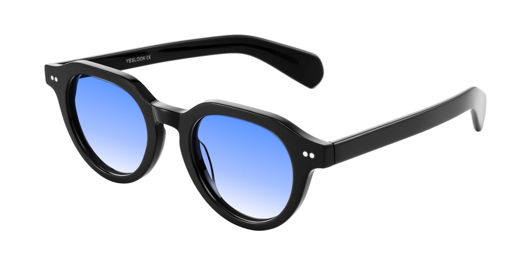 Angle of Rohamn in Black with Blue Gradient Lenses