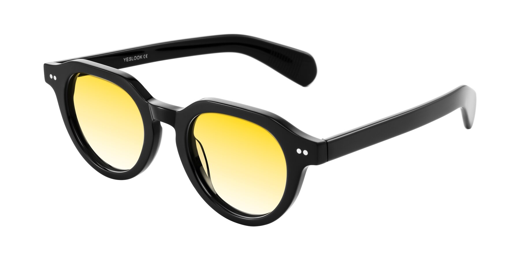 Angle of Rohamn in Black with Yellow Gradient Lenses